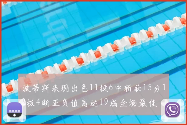 波蒂斯表现出色11投6中斩获15分12板4断正负值高达19成全场最佳